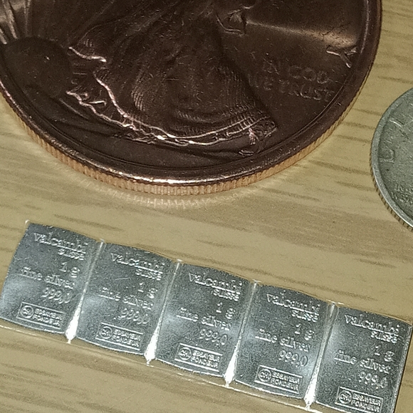 Bundle 1oz copper rounds + mercury Dime+ 5 grams of silver Valcambi barter bars - Picture 2 of 3